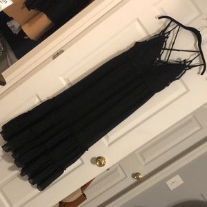 Strappy black bralette style maxi dress